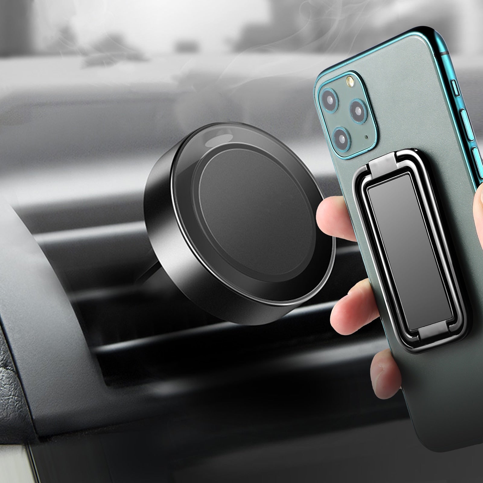Double Magic Magnetic Car Phone Holder Stand For IPhone 12 