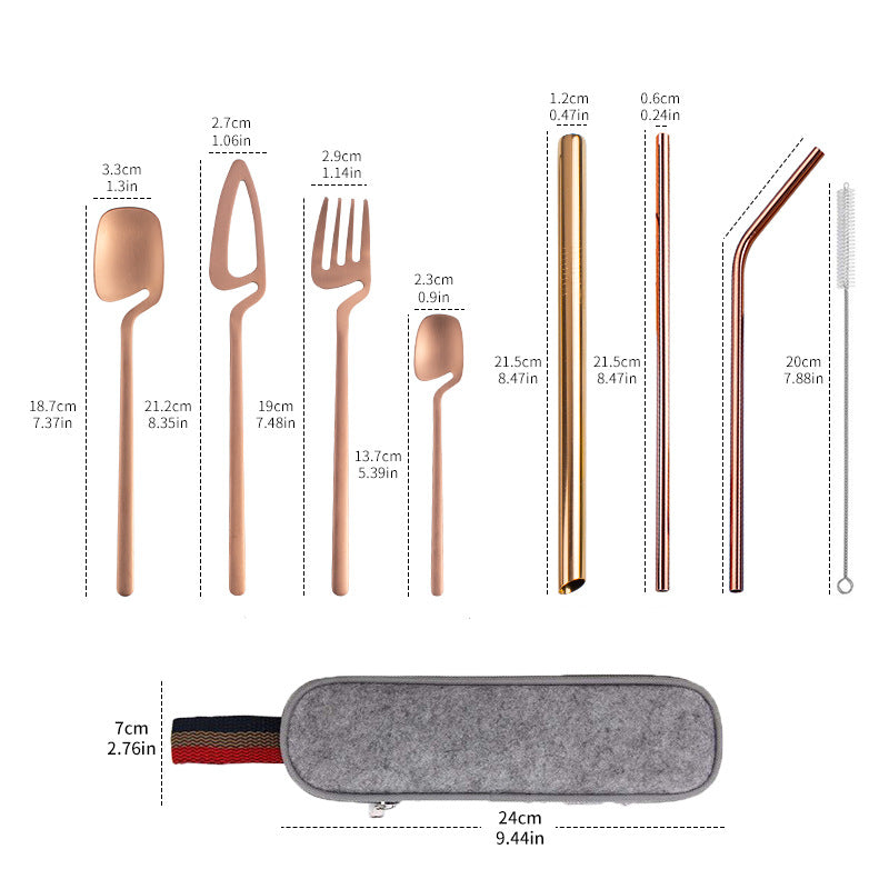 Rose Gold Color Fork And Spoon