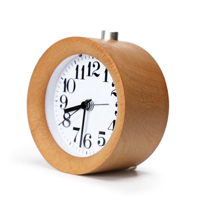 Solid wood alarm clock