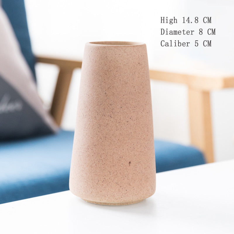 Simple Retro Frosted Ceramic Vase