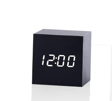 Multicolor Sounds Control Wooden Table Clock 