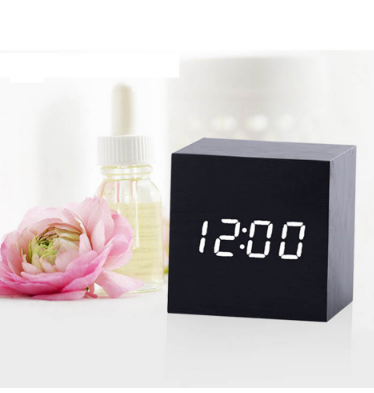 Wooden Clock with a flower