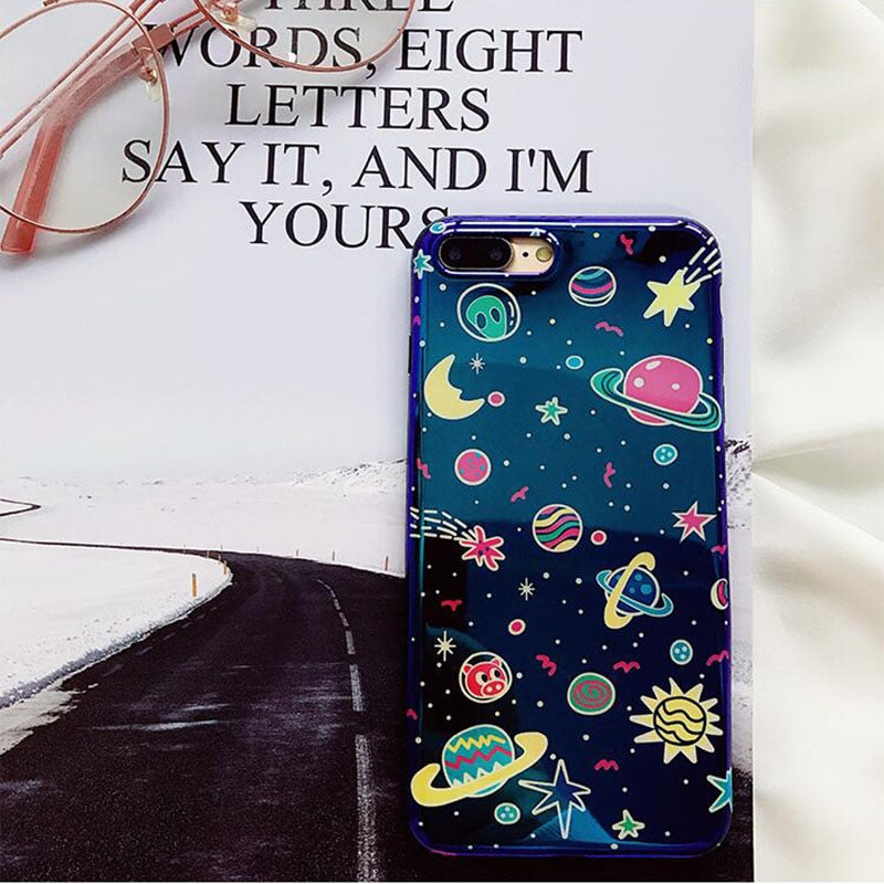 Universal Phone Case For iPhone Cute Planet Moon Star 