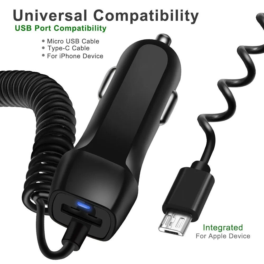 Car Charger For IPhone, Samsung, Xiaomi Fast Car Phone Charger